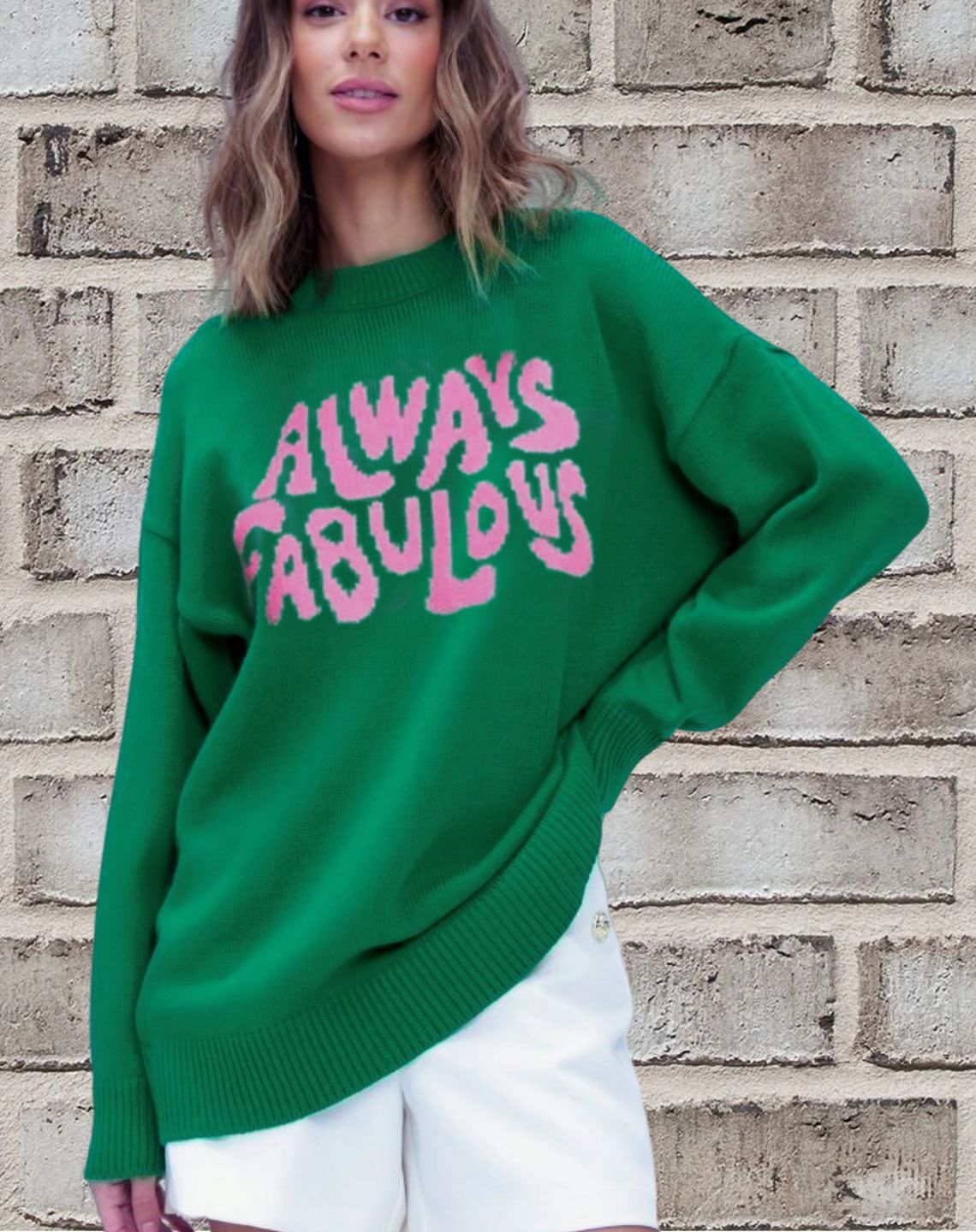 Damen Klassischer Pullover mit Statement-Design und lockerer Passform R&B
