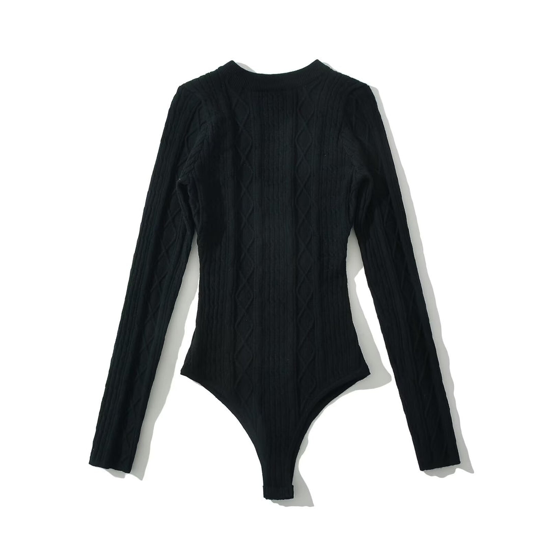 Damen Langarm Bodysuit mit strukturiertem Design R&B
