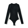 Damen Langarm Bodysuit mit strukturiertem Design