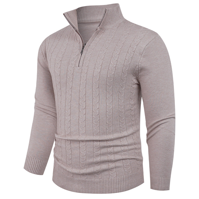 Herren Strukturierter Pullover mit ZIP-Kragen R&B