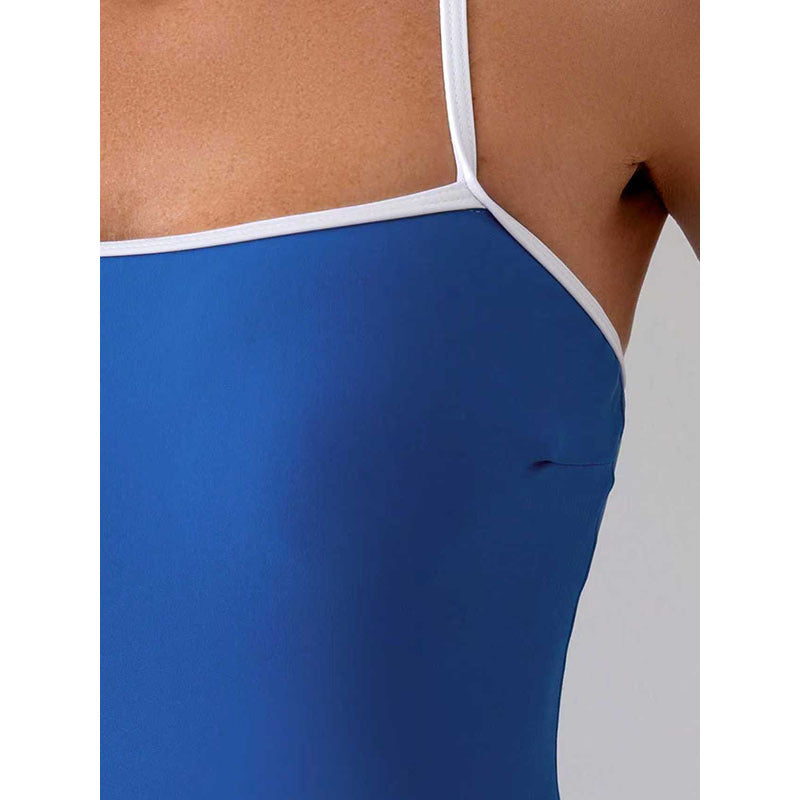 Damen einteiliges Badeoutfit mit modernem Schnitt und verstellbaren Trägern R&B