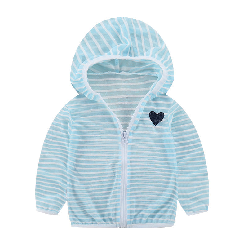 Unisex nan leichte gestreifte Kapuzenjacke mit Reißverschluss für Babys und Kleinkinder R&B
