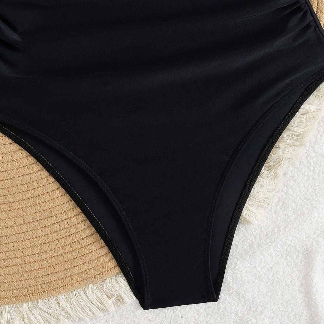 Damen Einteiler Badeanzug mit modernem Wickeldesign R&B
