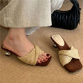 Damen offene Mules mit geflochtenem Design R&B