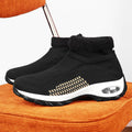 Damen High-Top Sport-Sneaker mit atmungsaktivem Strickoberteil und isolierendem Futter