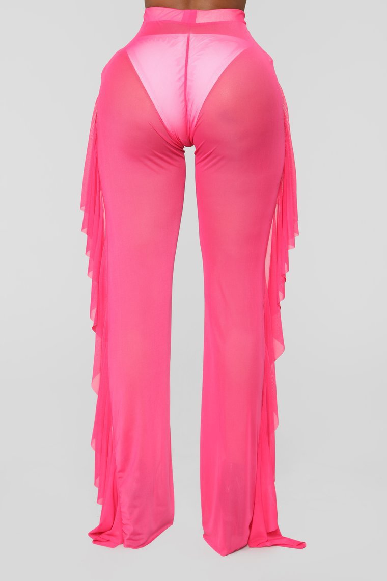 Damen Anziehbare Boho-Hosen mit Rüsche R&B