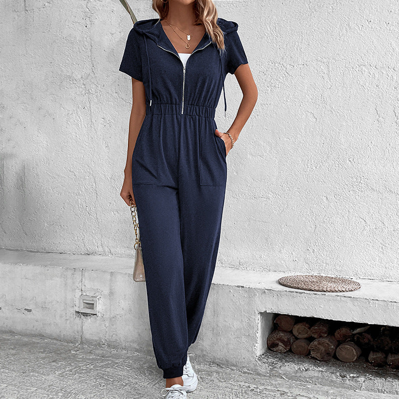 Damen Kapuzenoverall mit praktischem Reißverschluss und elastischem Bund R&B