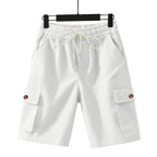 Herren nan Cord-Cargo-Shorts mit elastischem Tunnelzugbund, aufgesetzten Cargotaschen und weichem Baumwollmix R&B
