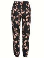 Damen Freizeithose mit floralem Muster und elastischem Bund R&B