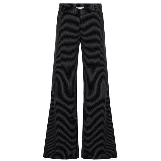 Damen elegante Schlaghose mit vertikalen Streifen R&B