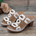 Damen Clogs mit modischer Applikation und stabiler Absatzhöhe R&B