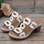 Damen Clogs mit modischer Applikation und stabiler Absatzhöhe R&B