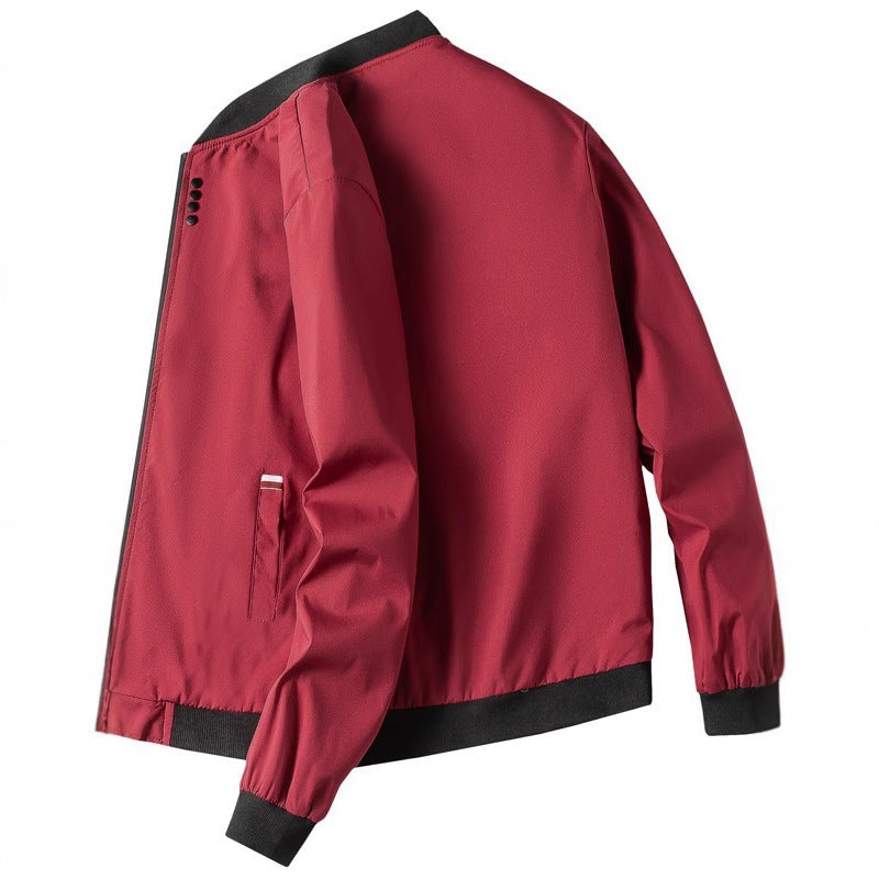 Herren modische Freizeitjacke mit hohem Kragen und seitlichem Reißverschluss R&B