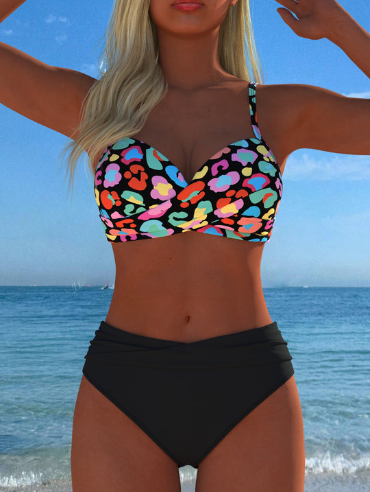 Damen Bikini-Set mit formendem Bustier und hoher Taille R&B