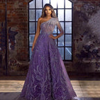 Damen Elegantes Abendkleid mit asymmetrischem Design und funkelnden Applikationen R&B