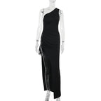 Damen Maxikleid mit asymmetrischem Schnitt und Raffung R&B