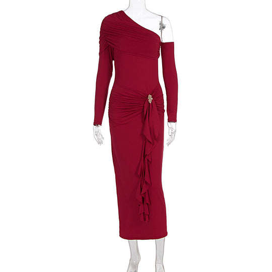 Damen elegantes Wickelkleid mit asymmetrischem Design und raffinierten Drapierungen R&B