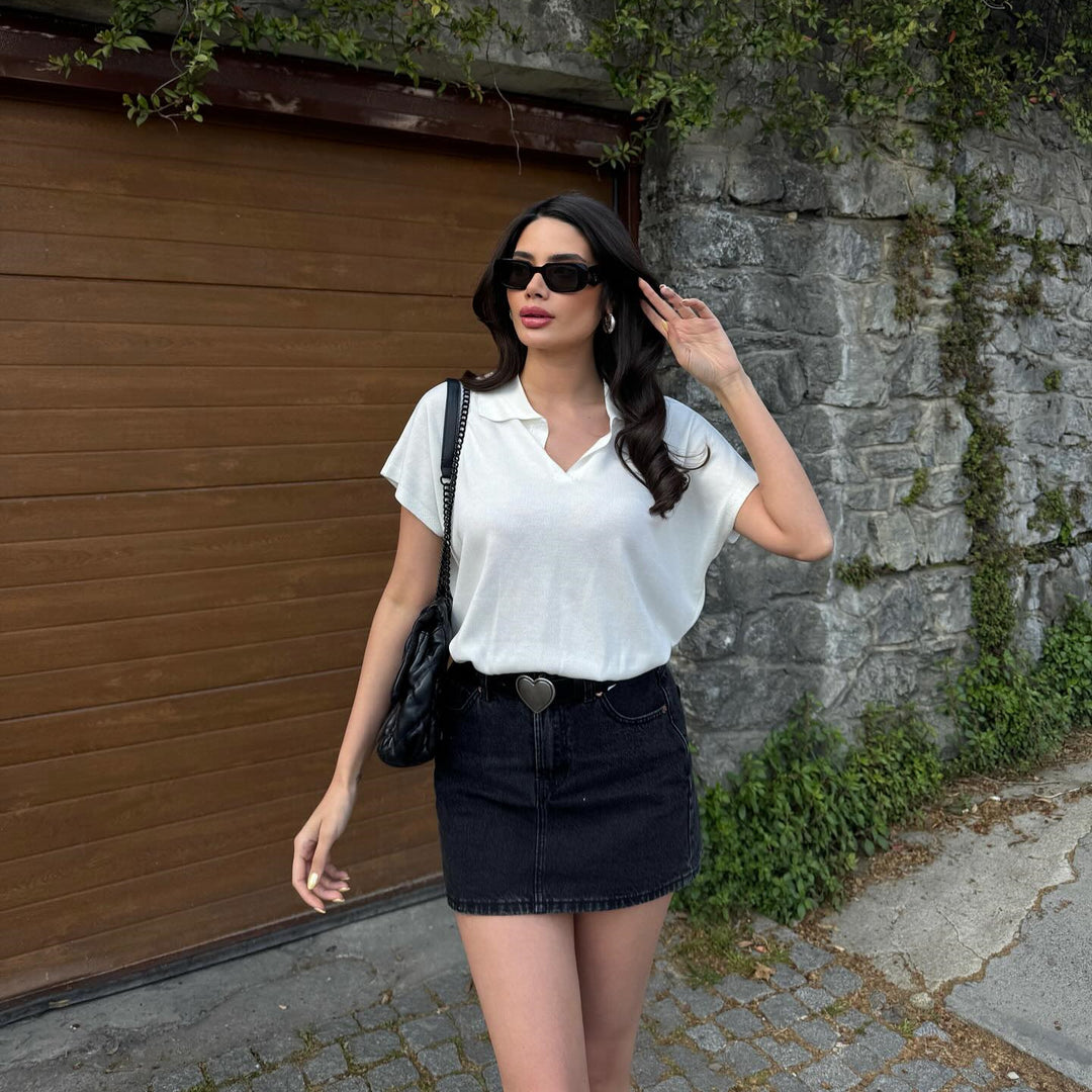 Damen modisches Poloshirt mit lässigem Schnitt R&B