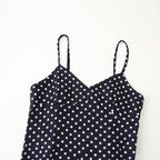 Damen Midikleid mit zarten Spaghetti-Trägern und verspieltem Polka-Dots-Design R&B