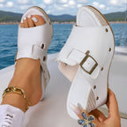 Damen Clogs mit modischer Schnallen-Applikation und komfortabler Liegefläche R&B