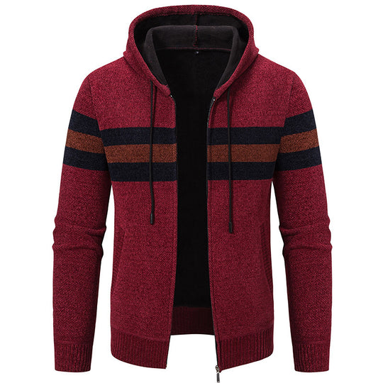 Herren modische Kapuzenjacke mit strukturiertem Design und elegantem Innenkragen R&B