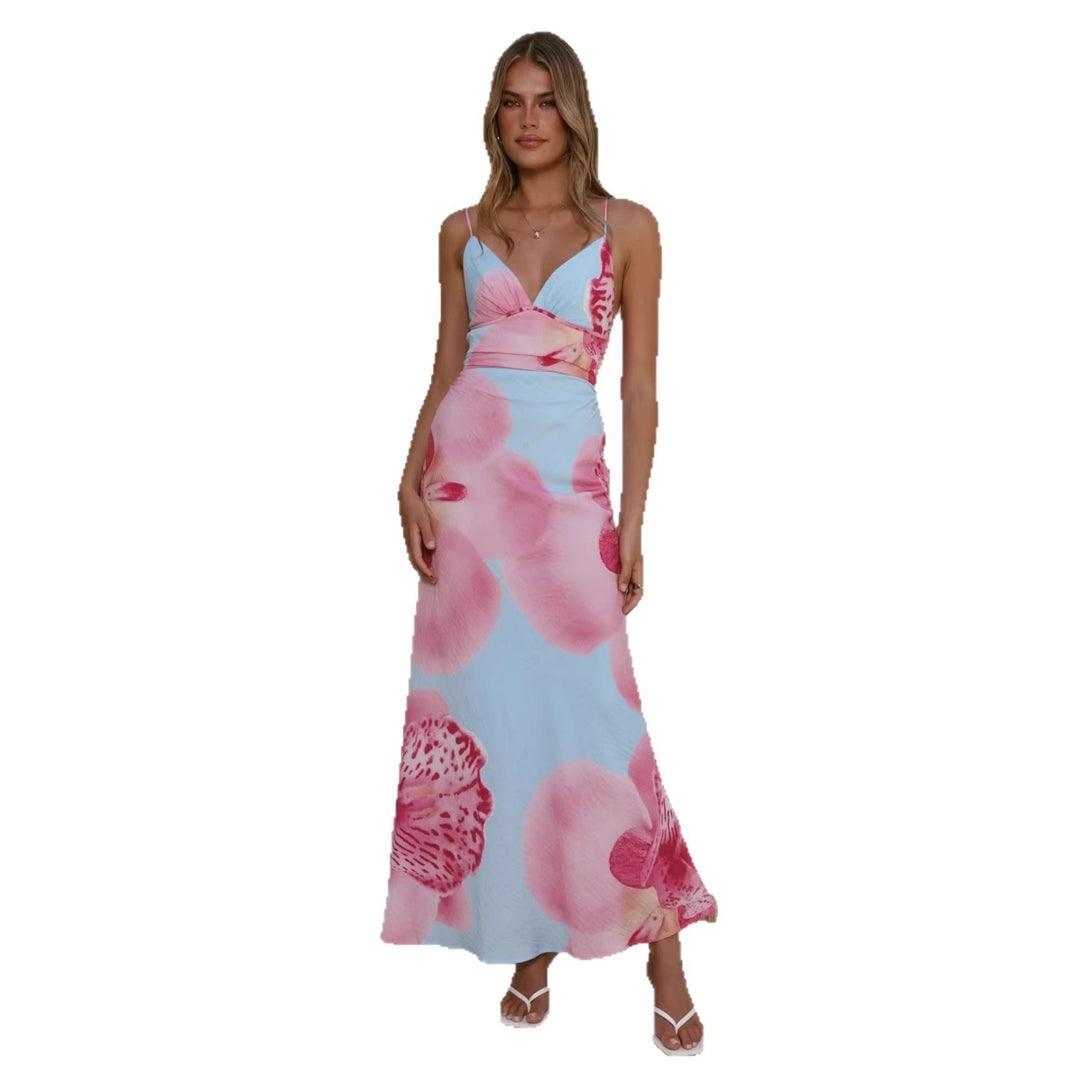 Damen Maxikleid mit floralem Design und raffinierten Rüschendetails R&B