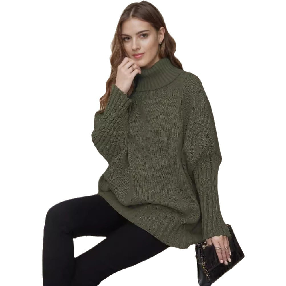 Damen Oversize Rollkragenpullover mit strukturiertem Strick R&B