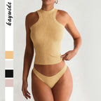 Damen Sportliches Trägershirt aus elastischem Material mit hochwertiger Rippstruktur R&B