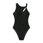 Damen Einteiler Badeanzug mit innovativem Cut-Out-Design und elegantem Ringdetail R&B
