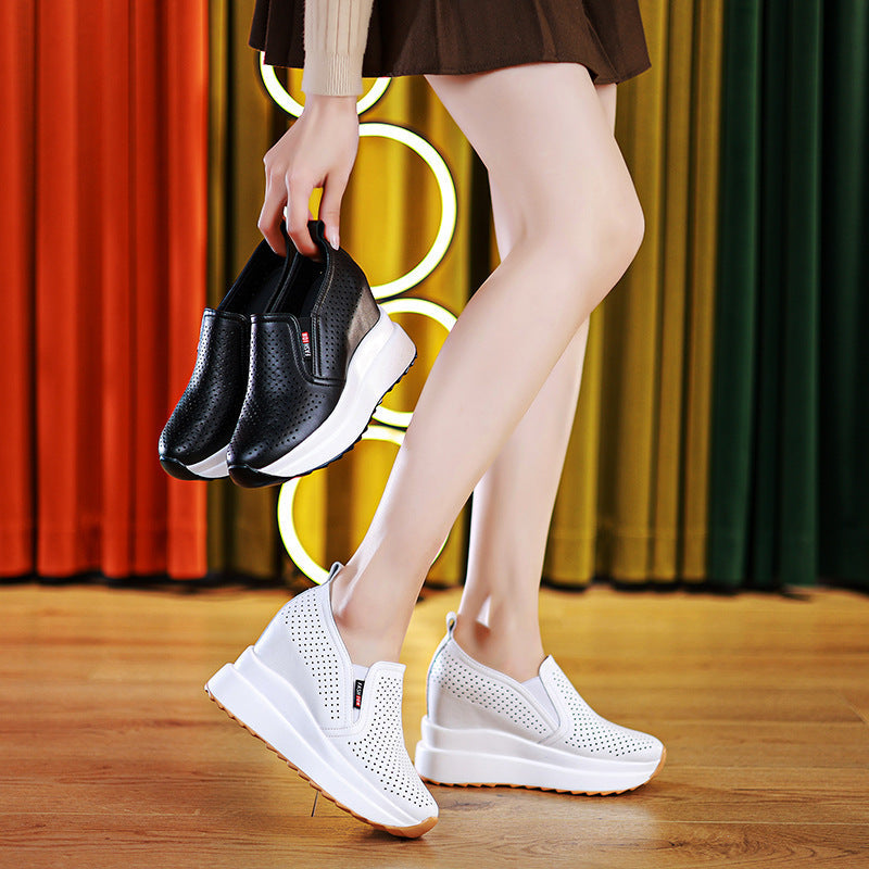 Damen Komfortable Slip-On Sneakers mit luftiger Oberflächenstruktur und rutschfester Sohle R&B