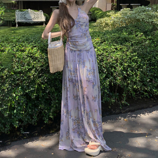 Damen Maxikleid mit floralem Design und eleganter Trägeroptik R&B