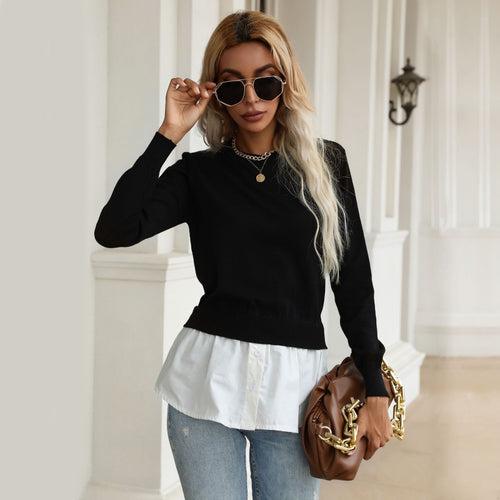 Damen Fashion Pullover mit innovativem Lagen-Look R&B