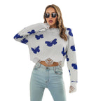 Damen Strickpullover mit einzigartigem Schmetterlingsdesign und trendigem Fransenabschluss R&B