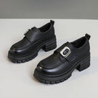 Damen Chunky Loafers mit modischem Schnallen-Design R&B