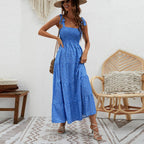 Damen Maxikleid mit schulterfreien Trägern und kaschierenden Rüschendetails R&B