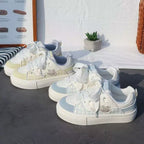 Damen Sneakers mit modischem Karomuster und komfortabler Sohle