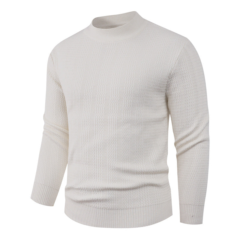 Herren Strukturpullover mit hochgeschlossenem Kragen und modischem Design R&B
