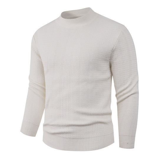 Herren Strukturpullover mit hochgeschlossenem Kragen und modischem Design R&B