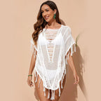 Damen gehäkelter Strandponcho R&B
