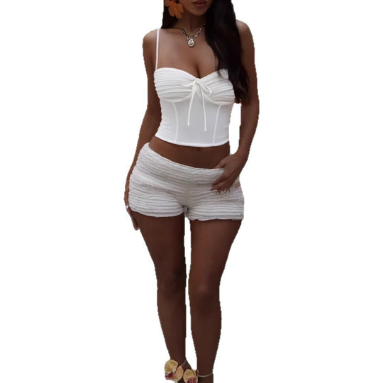 Damen Crop-Top mit raffinierten Rüschendetails R&B