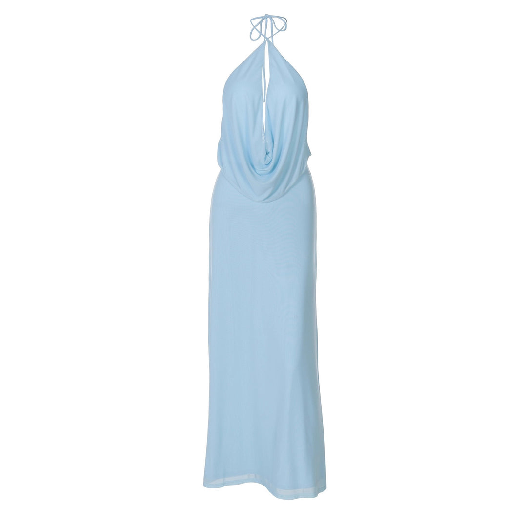 Damen Elegantes Abendkleid mit tiefem V-Ausschnitt und fließendem Stoff R&B