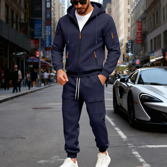 Herren Sportlicher Kapuzenanzug mit Taschen und praktischem Design R&B