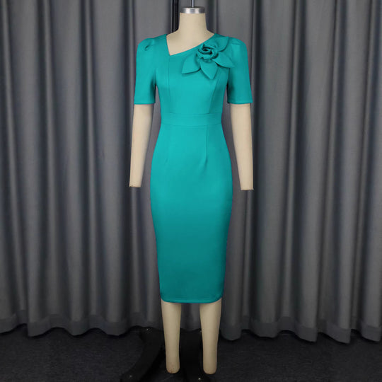 Damen Elegantes Etuikleid mit floralem Detail R&B
