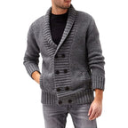 Herren Strickjacke mit doppelter Knopfleiste und modernem Strukturdesign R&B