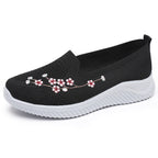 Damen Slip-On Freizeitschuhe mit luftdurchlässiger Oberflächenstruktur und floralem Dekor R&B