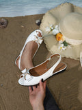 Damen offene Slingback-Sandalen mit funkelnder Schleifenapplikation R&B