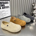 Damen Modische Clogs mit komfortablem Innenfutter und praktischem Druckknopfverschluss R&B