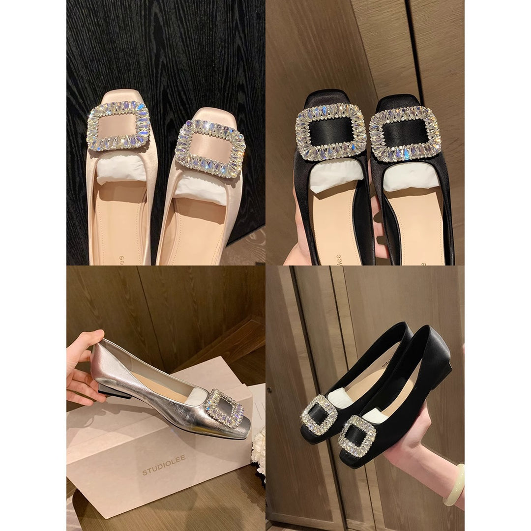 Damen Glamouröse Pumps mit funkelnder Strassschnalle R&B