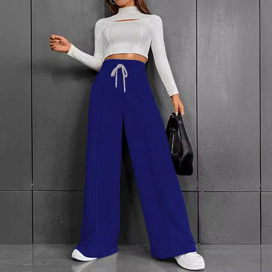 Damen weite Freizeit-Hose mit elastischem Bund und seitlichen Taschen R&B