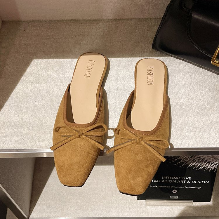 Damen modische Mules mit dekorativem Schleifenakzent R&B